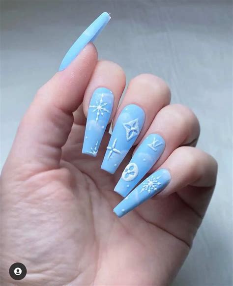 blue louis vuitton nails